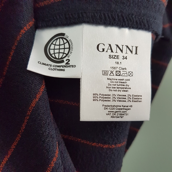 Ganni Striped Clark Top in Total Eclipse size 2 - Picture 13 of 13